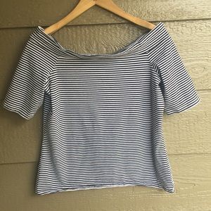 LOFT striped off the shoulder casual top